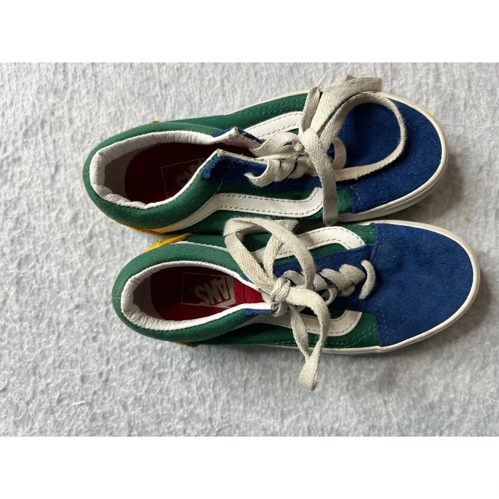 Vans Old Skool Kids Multicolored Suede Low Top Lace Up‎ Sneakers Size 12.5